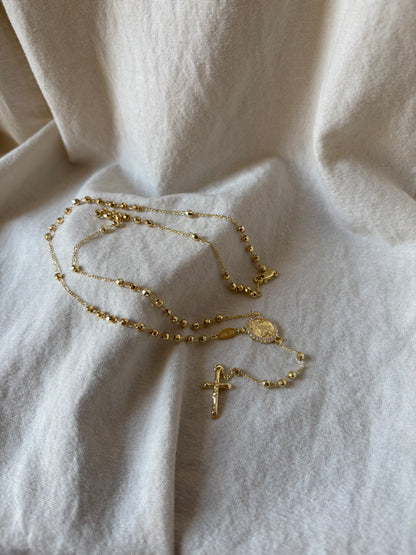 Gold Plated Rosary Necklace