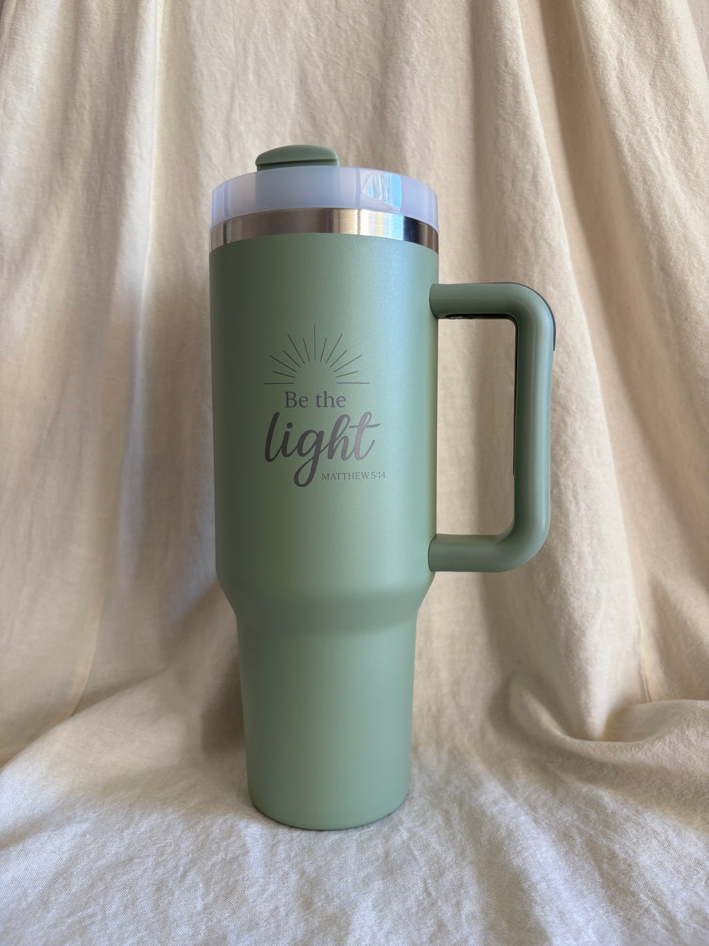 Be the Light Matte Cream Engraved 40oz Tumbler