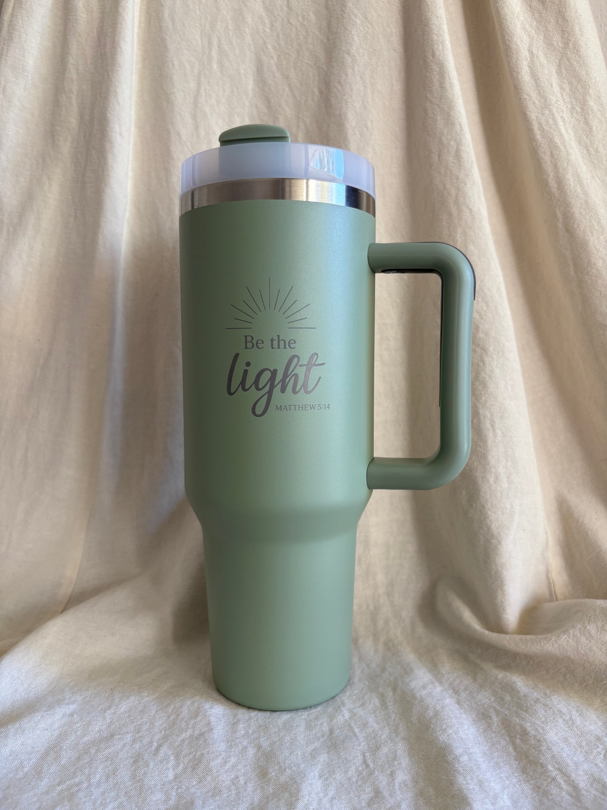 Be the Light Matte Cream Engraved 40oz Tumbler