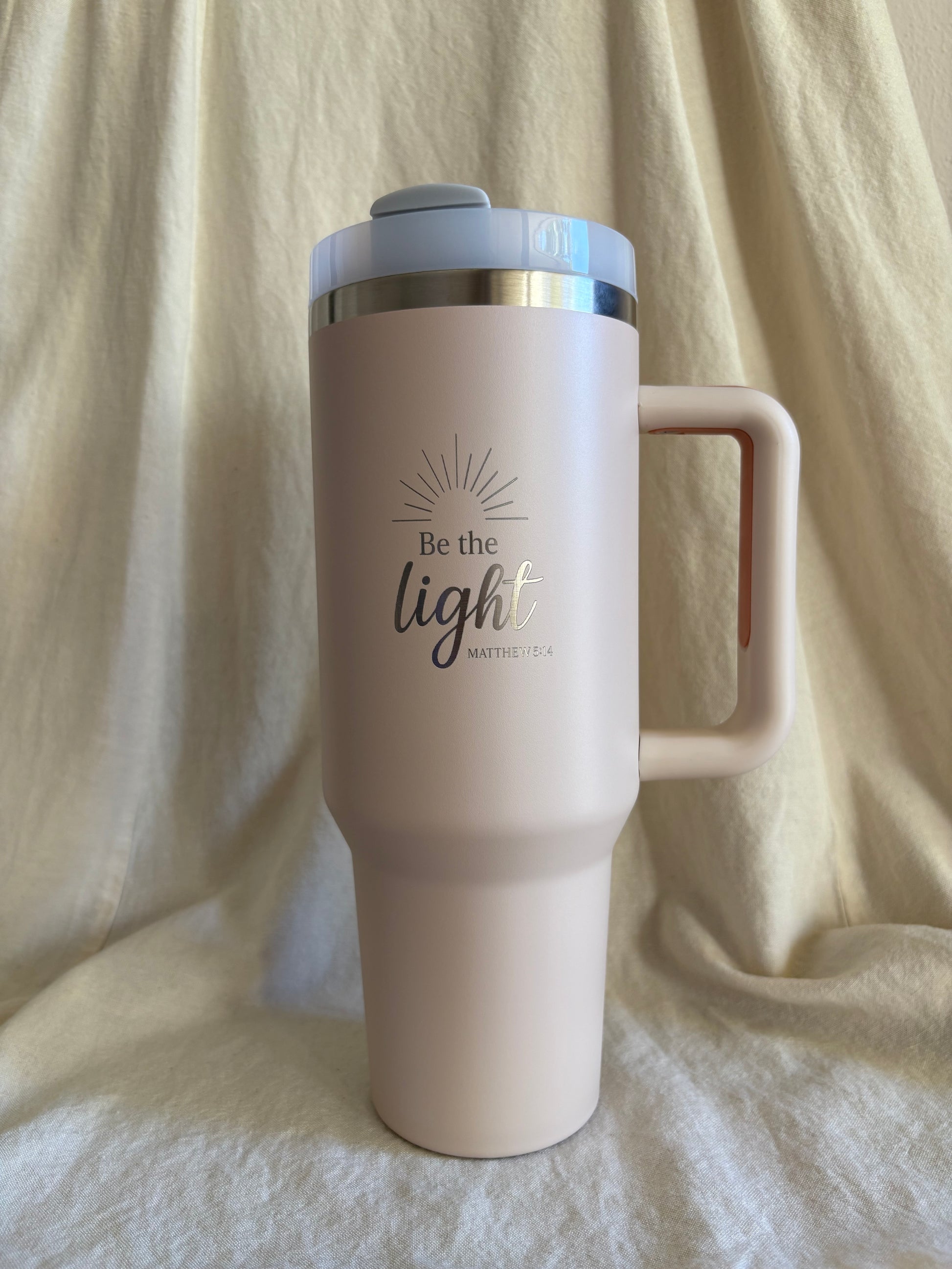 Be the Light Matte Cream Engraved 40oz Tumbler