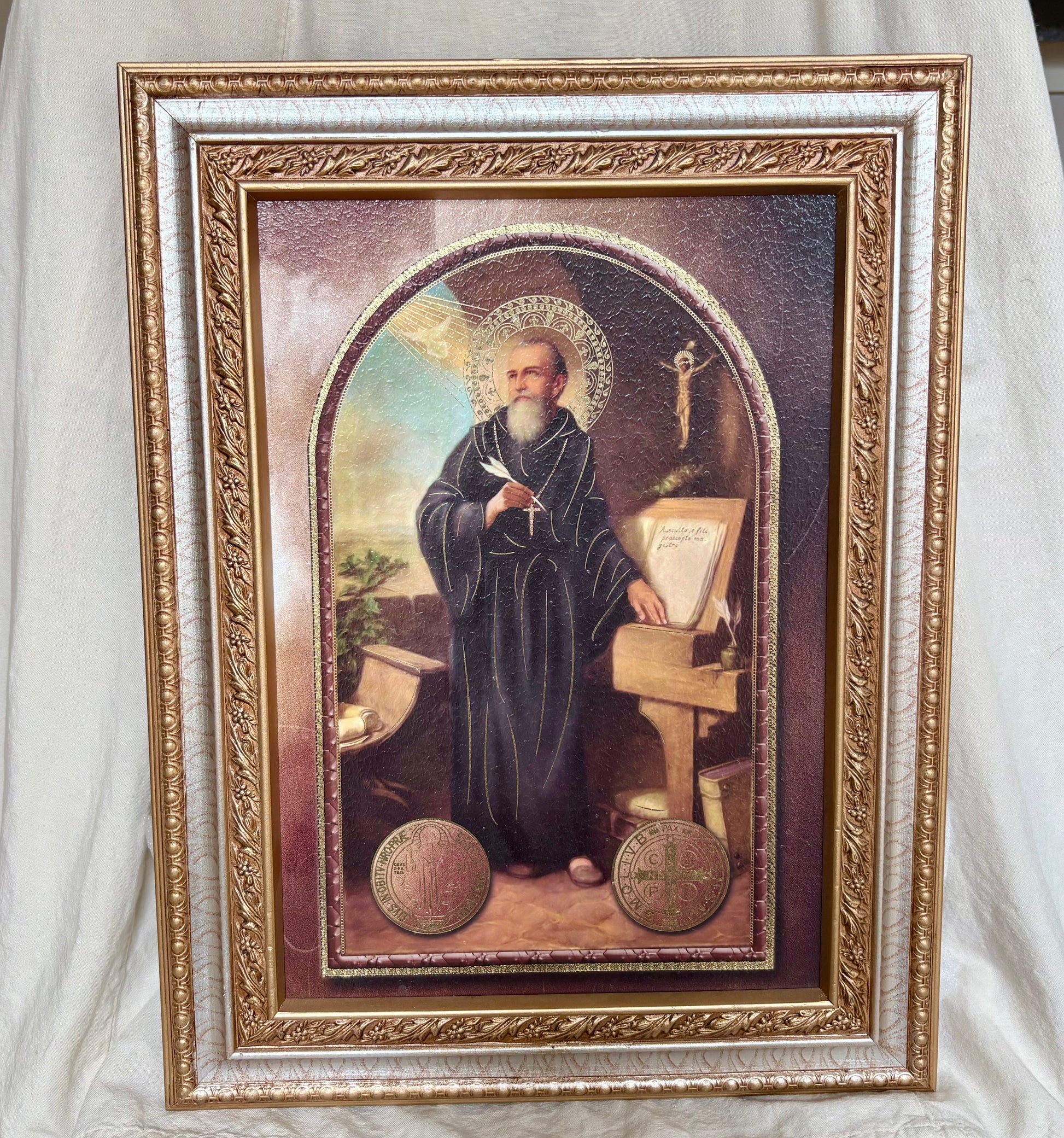 Handcrafted Saint Benedict Portrait