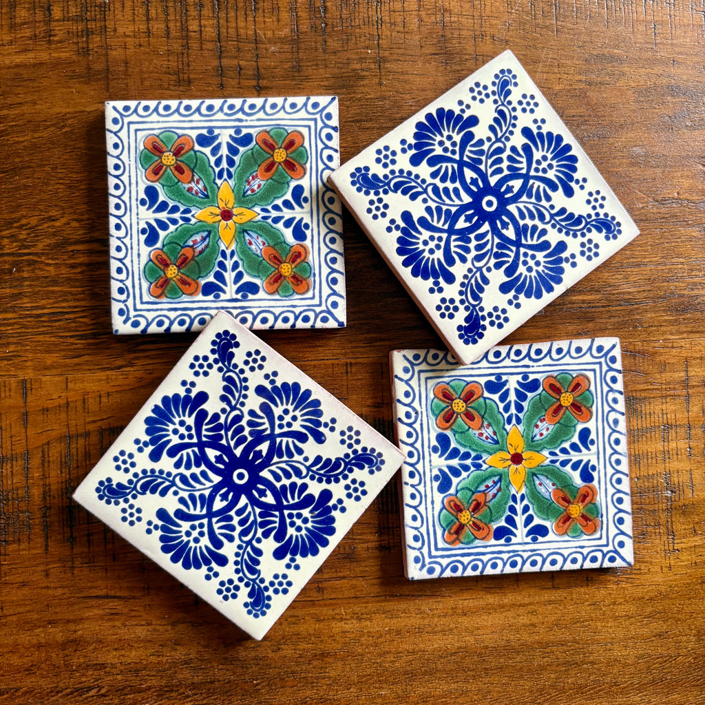 Set of Four Handcrafted Tile Coasters