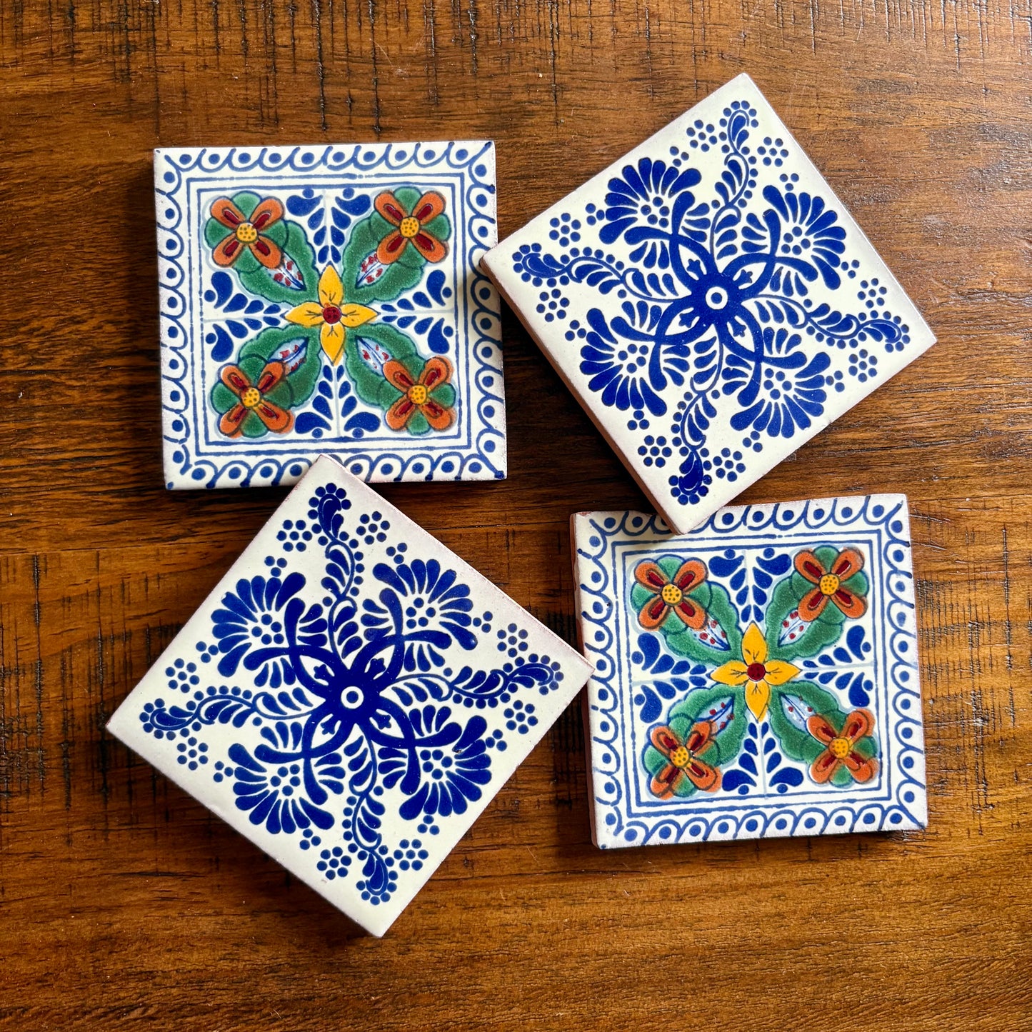 Set of Four Handcrafted Tile Coasters