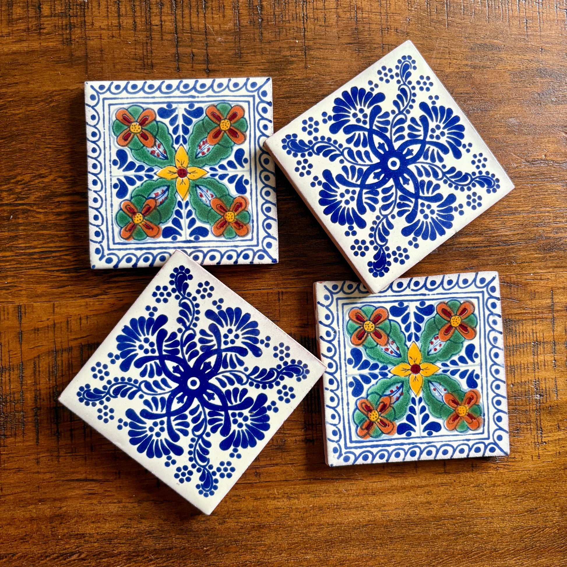 Set of Four Handcrafted Tile Coasters