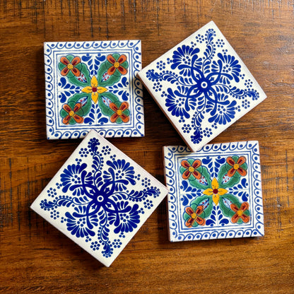 Set of Four Handcrafted Tile Coasters