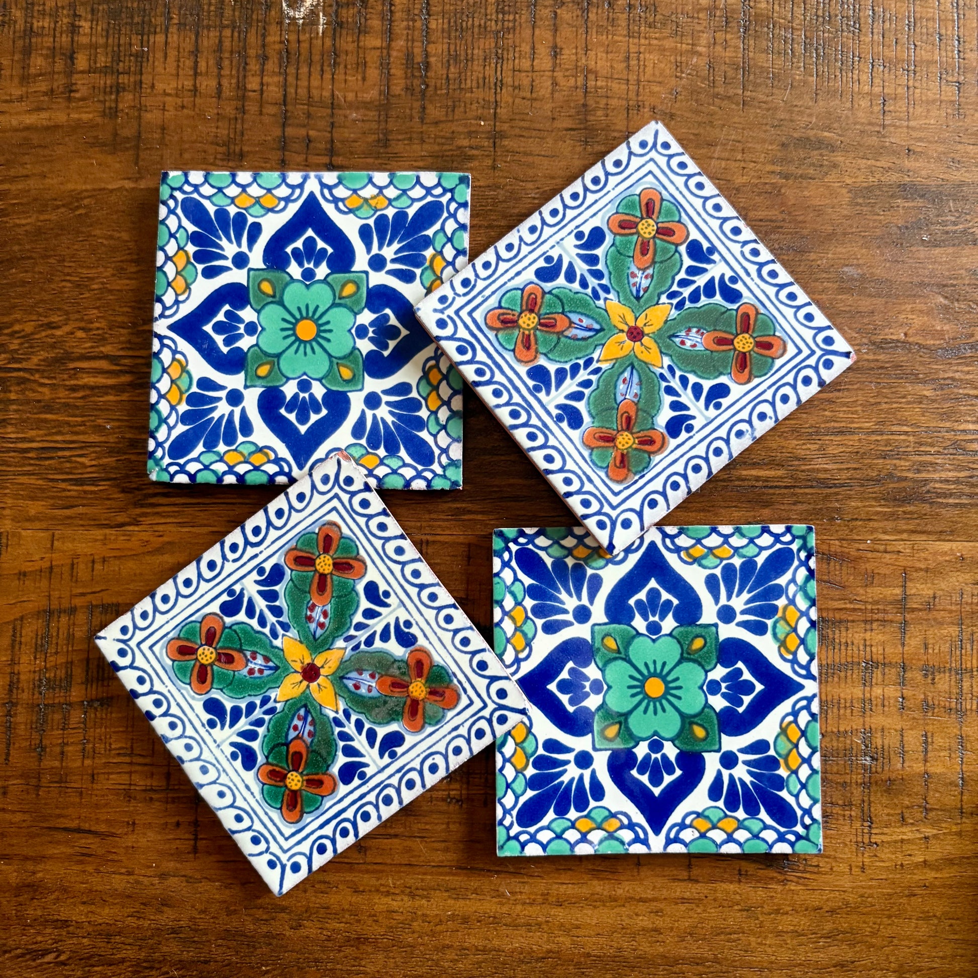 Set of Four Handcrafted Tile Coasters