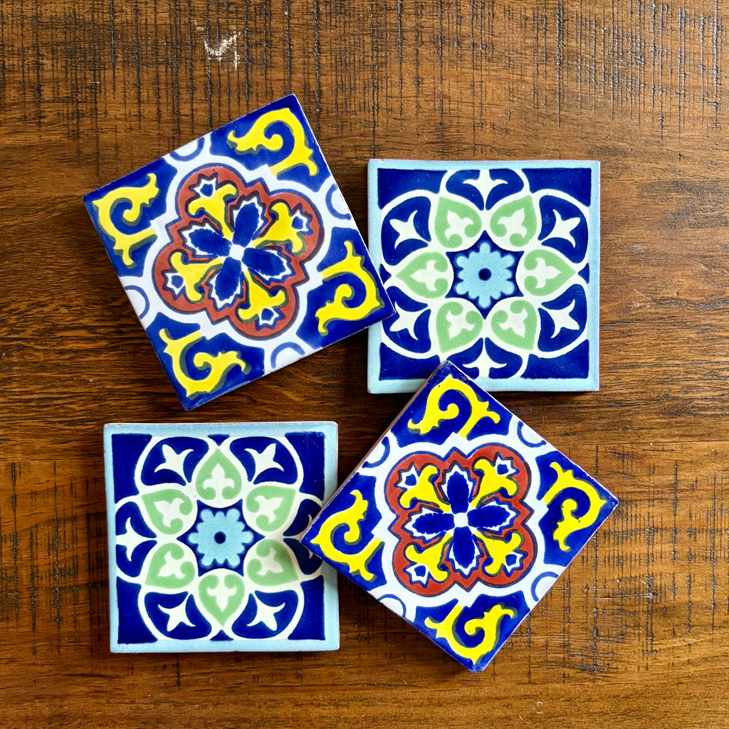 Set of Four Handcrafted Tile Coasters