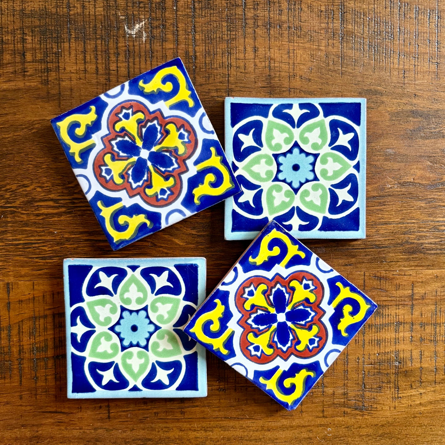 Set of Four Handcrafted Tile Coasters