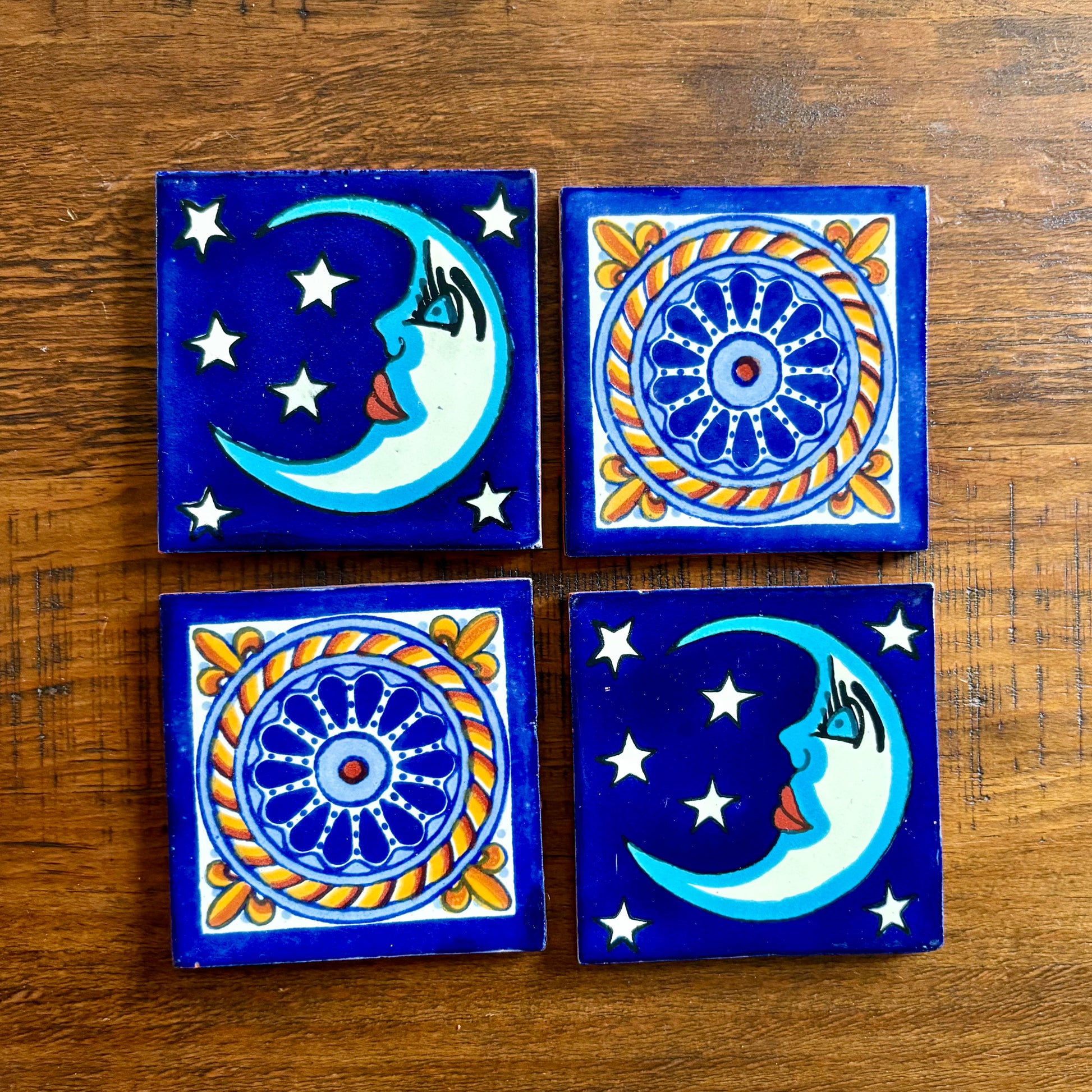 Set of Four Handcrafted Tile Coasters