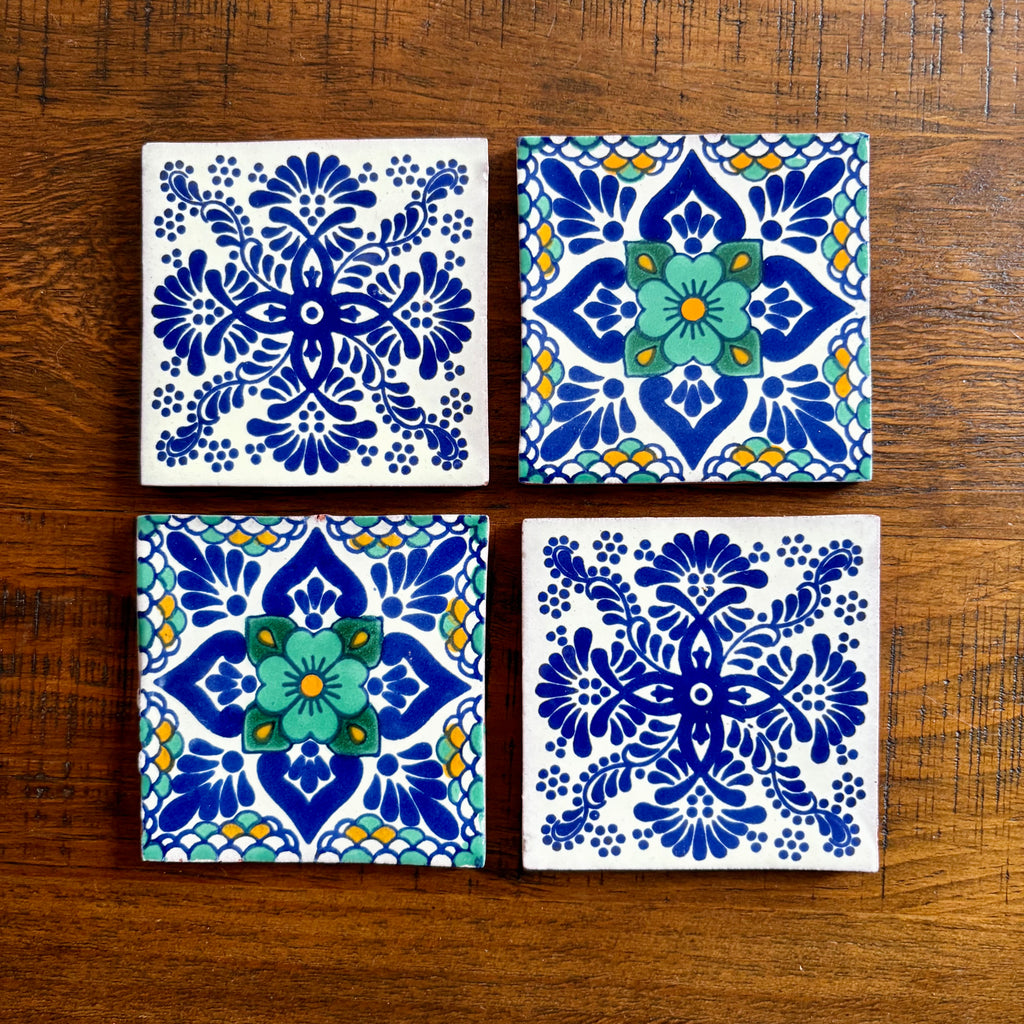 Set of Four Handcrafted Tile Coasters