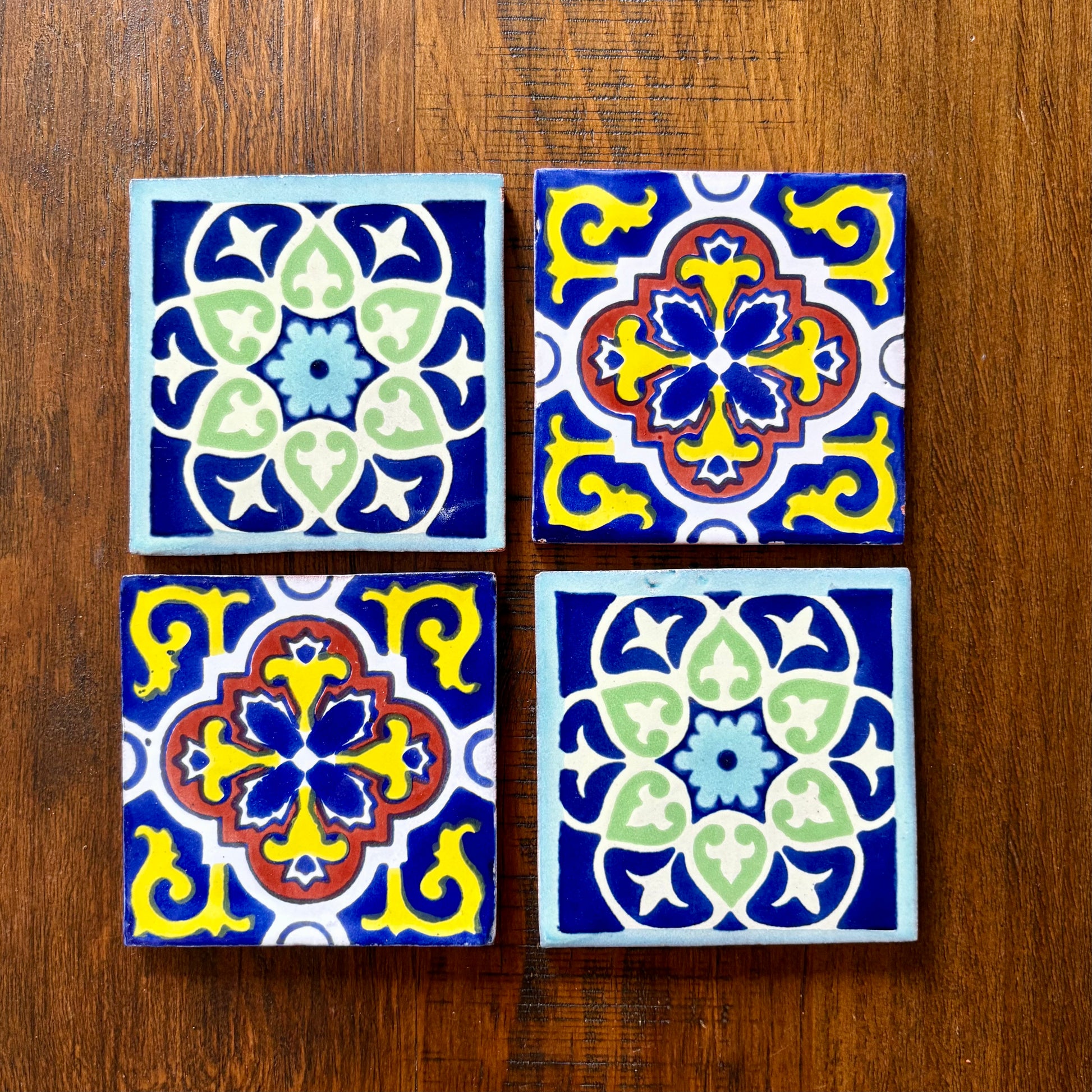 Set of Four Handcrafted Tile Coasters